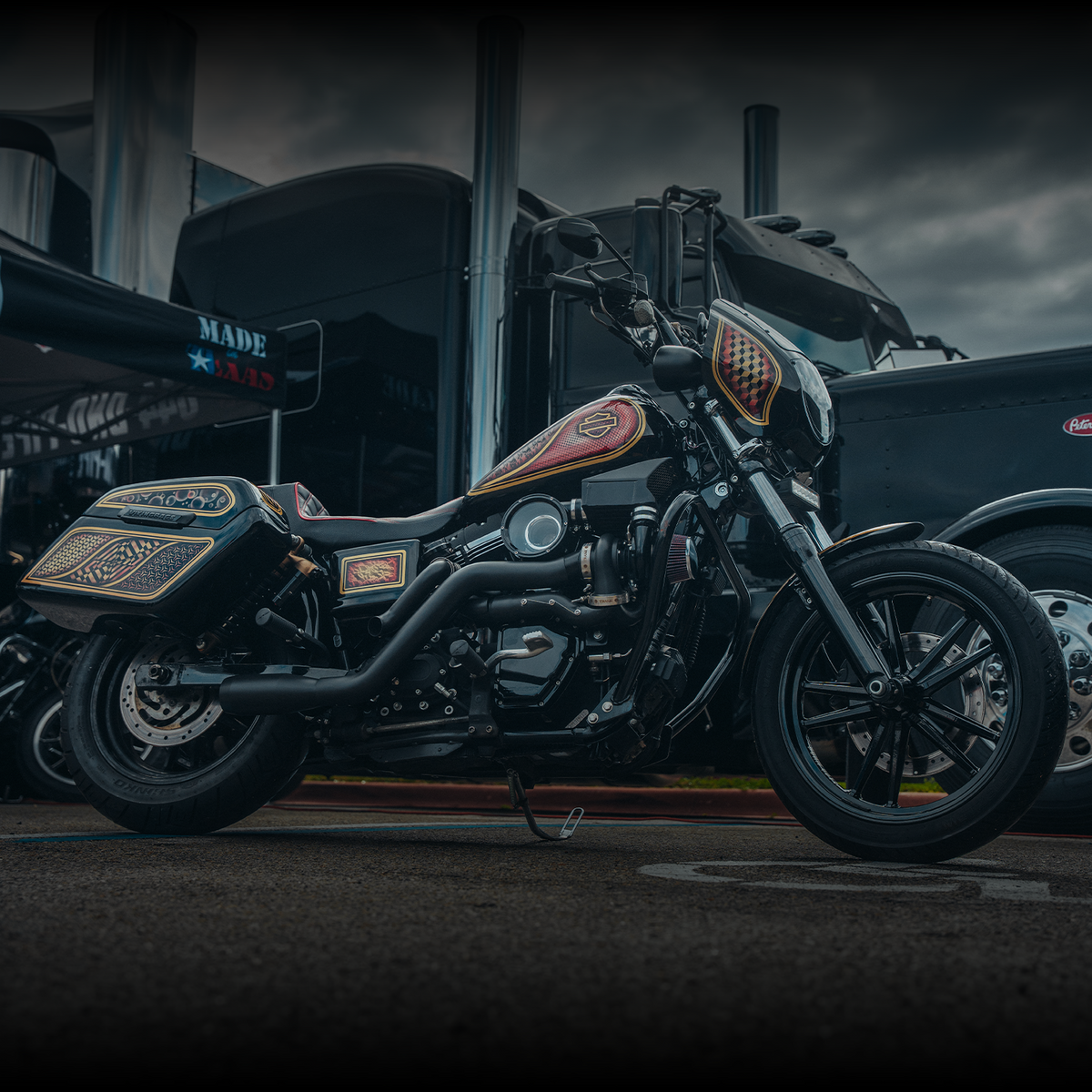 Harley Davidson Dyna with a Trask Fury Turbo System