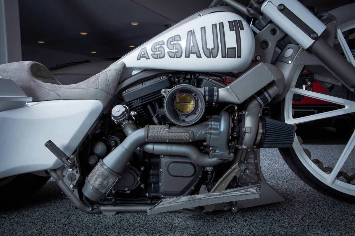 Trask White Assault Harley
