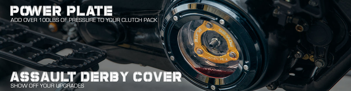 Trask Power Plate and Derby Cover for Harley-Davidson Touring and Softail models. 