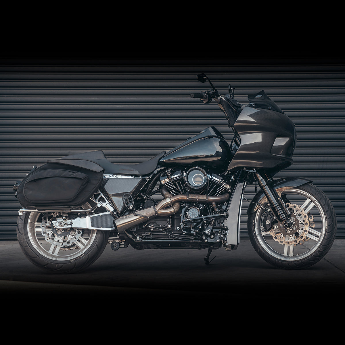 Harley Davidson Road King - Trask Big Sexy Exhaust System, Billet Swingarm and Tail Section, and Air Cleaner. 