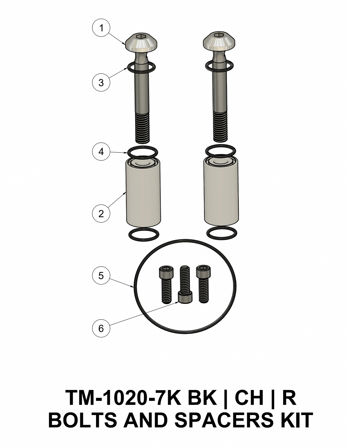 TM-1020-7K-R TRASK Twin-Cam AIr Cleaner Breather Bolt Kit (Raw)